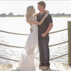 White dress from Urban Outfitters with sheer panel